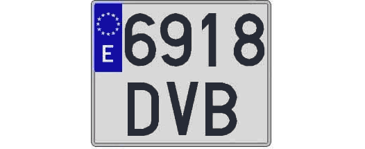 6918DVB matricula cuadrada