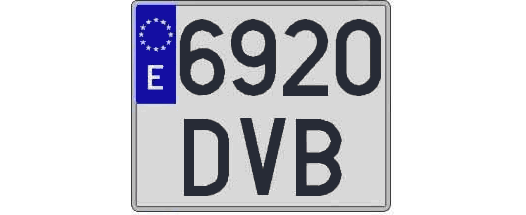 6920DVB matricula cuadrada