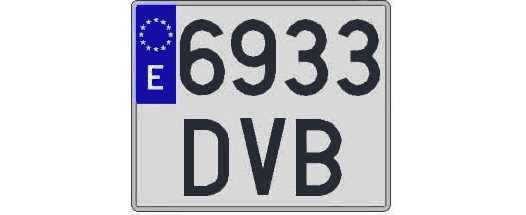 6933DVB matricula cuadrada