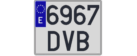 6967DVB matricula cuadrada