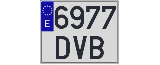 6977DVB matricula cuadrada