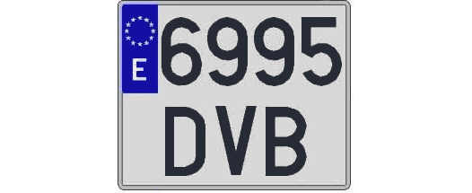 6995DVB matricula cuadrada