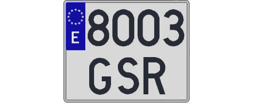 8003GSR matricula cuadrada