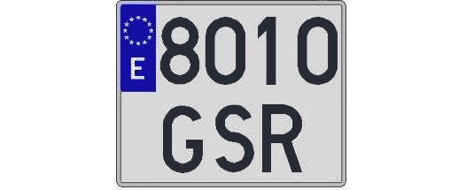 8010GSR matricula cuadrada