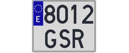 8012GSR matricula cuadrada