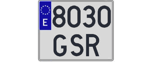 8030GSR matricula cuadrada