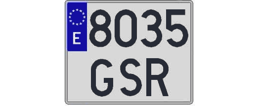 8035GSR matricula cuadrada