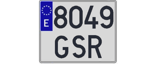 8049GSR matricula cuadrada