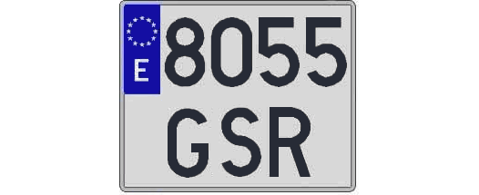 8055GSR matricula cuadrada