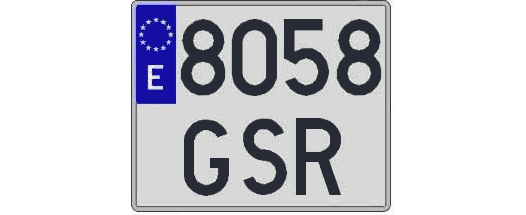 8058GSR matricula cuadrada