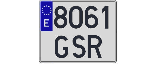 8061GSR matricula cuadrada