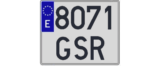 8071GSR matricula cuadrada