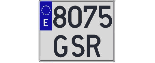 8075GSR matricula cuadrada