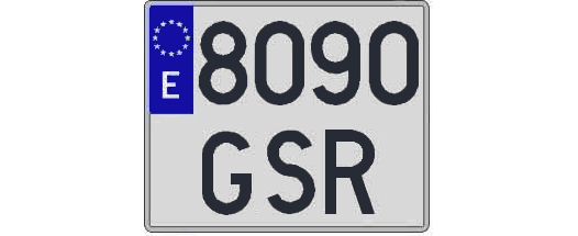 8090GSR matricula cuadrada