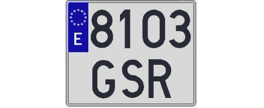 8103GSR matricula cuadrada