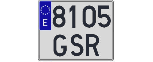 8105GSR matricula cuadrada