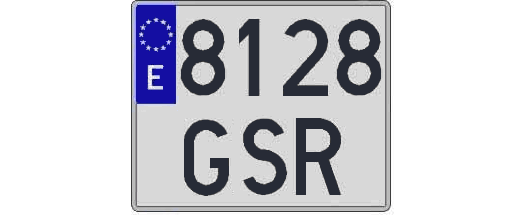 8128GSR matricula cuadrada