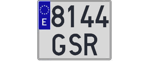 8144GSR matricula cuadrada