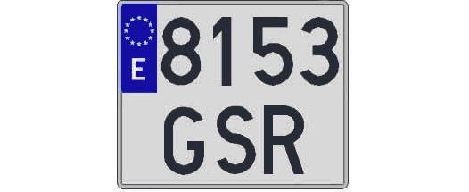 8153GSR matricula cuadrada