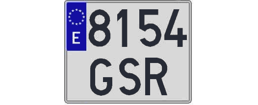 8154GSR matricula cuadrada