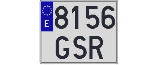 8156GSR matricula cuadrada