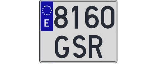 8160GSR matricula cuadrada
