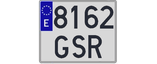 8162GSR matricula cuadrada