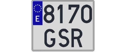 8170GSR matricula cuadrada