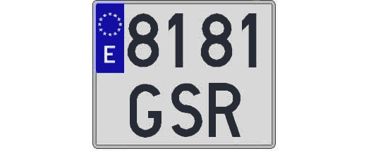 8181GSR matricula cuadrada