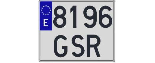 8196GSR matricula cuadrada