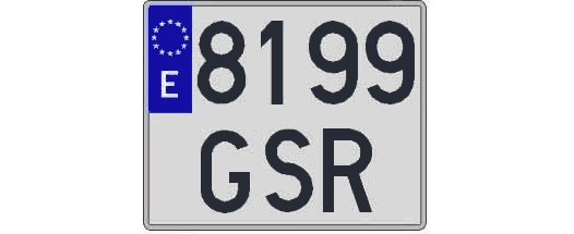 8199GSR matricula cuadrada