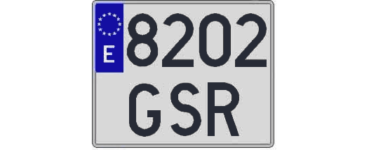 8202GSR matricula cuadrada