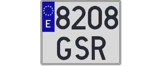 8208GSR matricula cuadrada
