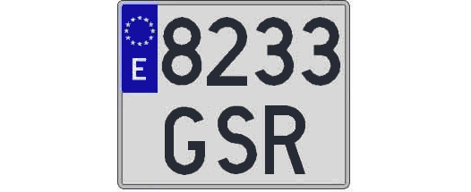 8233GSR matricula cuadrada