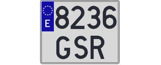 8236GSR matricula cuadrada