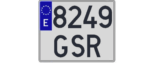 8249GSR matricula cuadrada