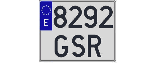 8292GSR matricula cuadrada