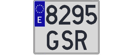 8295GSR matricula cuadrada
