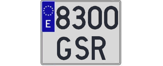 8300GSR matricula cuadrada