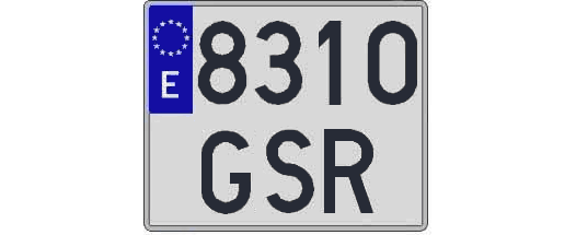 8310GSR matricula cuadrada