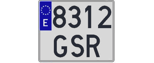 8312GSR matricula cuadrada