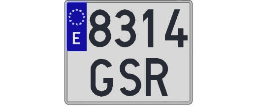 8314GSR matricula cuadrada