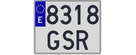 8318GSR matricula cuadrada