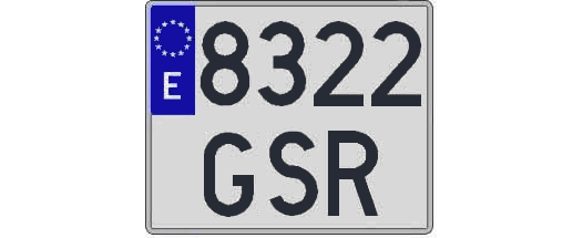 8322GSR matricula cuadrada