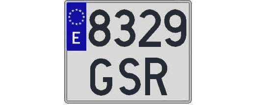 8329GSR matricula cuadrada