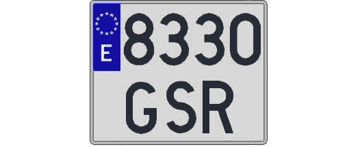 8330GSR matricula cuadrada