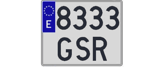 8333GSR matricula cuadrada