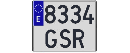 8334GSR matricula cuadrada