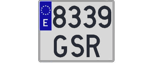 8339GSR matricula cuadrada