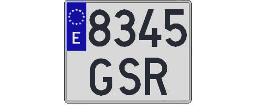8345GSR matricula cuadrada